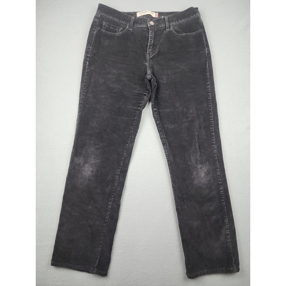 Levis 505 Jeans Women 10 Gray Straight Leg Corduroy Stretch Casual 5 Pocket Pant